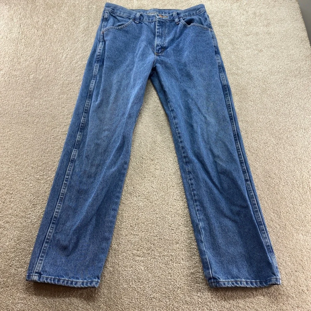 Rustler Straight Leg Jeans Mens 32x30 Blue Medium Wash Denim Western Cowboy‎